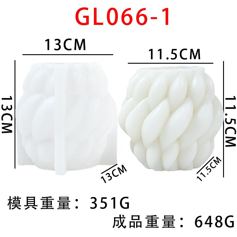 Geometric Twirl Candle Silicone Mold h010