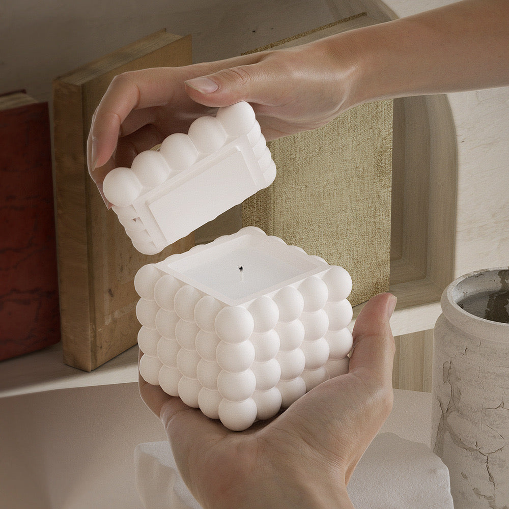 Bubble Candle Jar Storage Silicone Mold a012