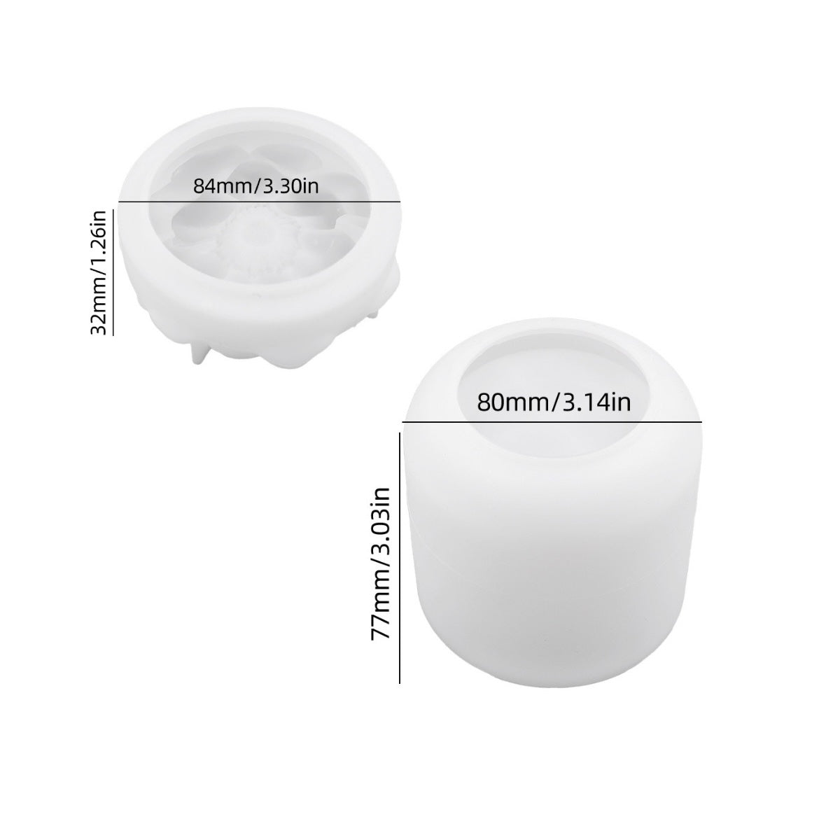 Camellia Candle Jar/ Flower Cover Storage Jar Silicone Mold b05