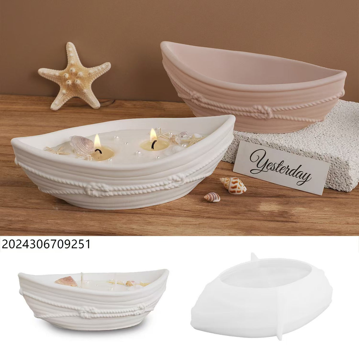 Boat Candle Bowl Silicone Mold f06