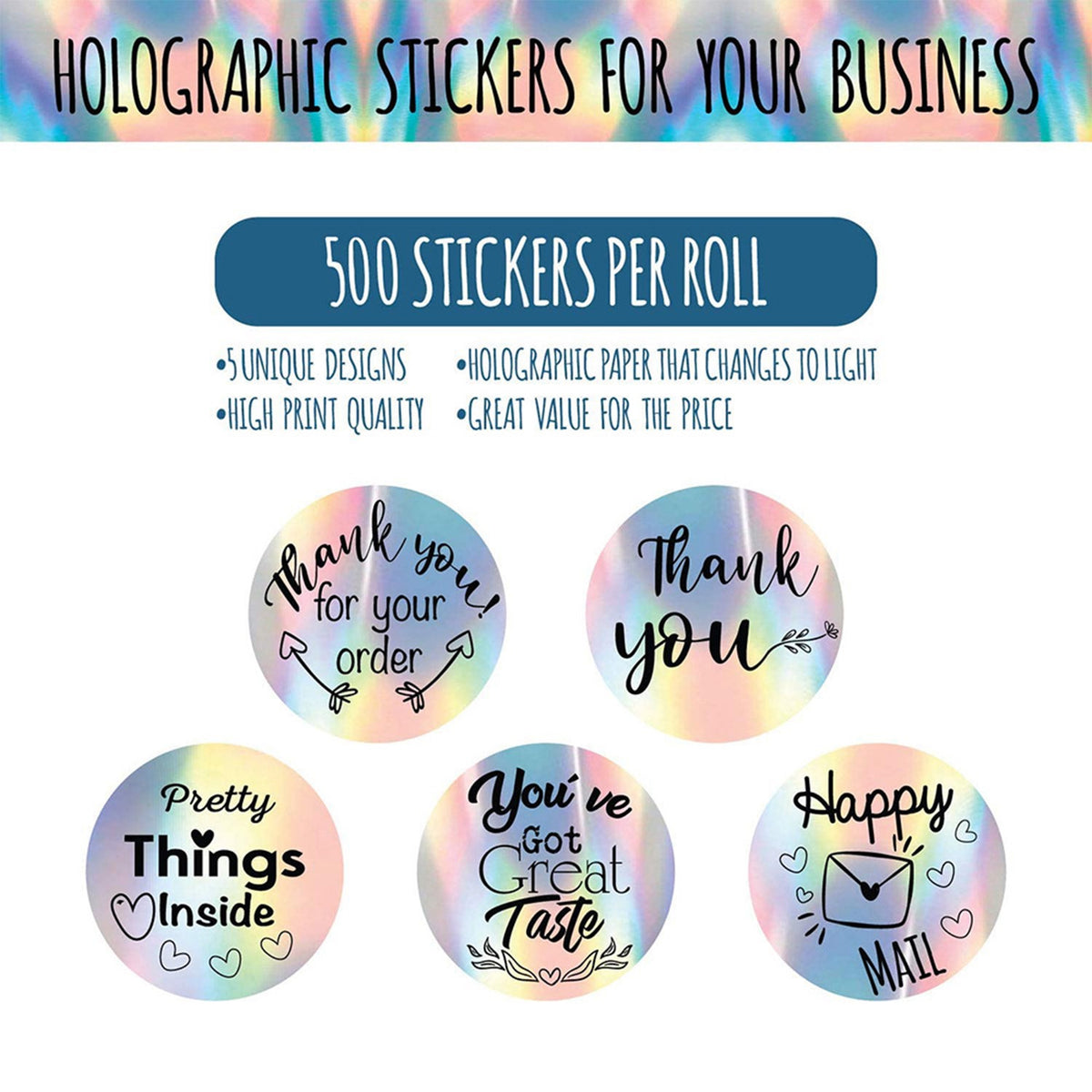 Holographic Thank You Sealing Stickers