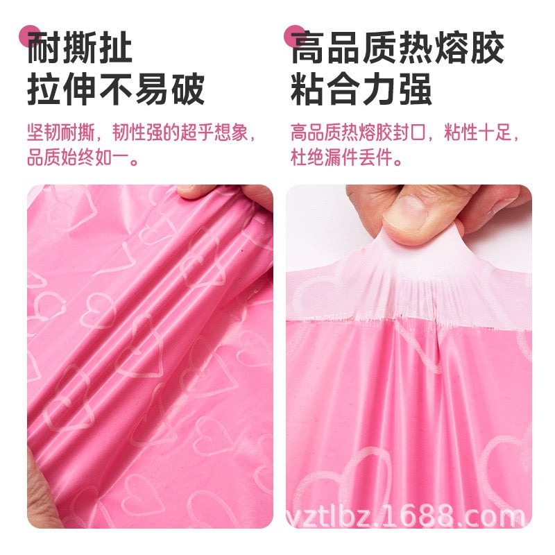 Pink Heart Polymailer Shipping Bag