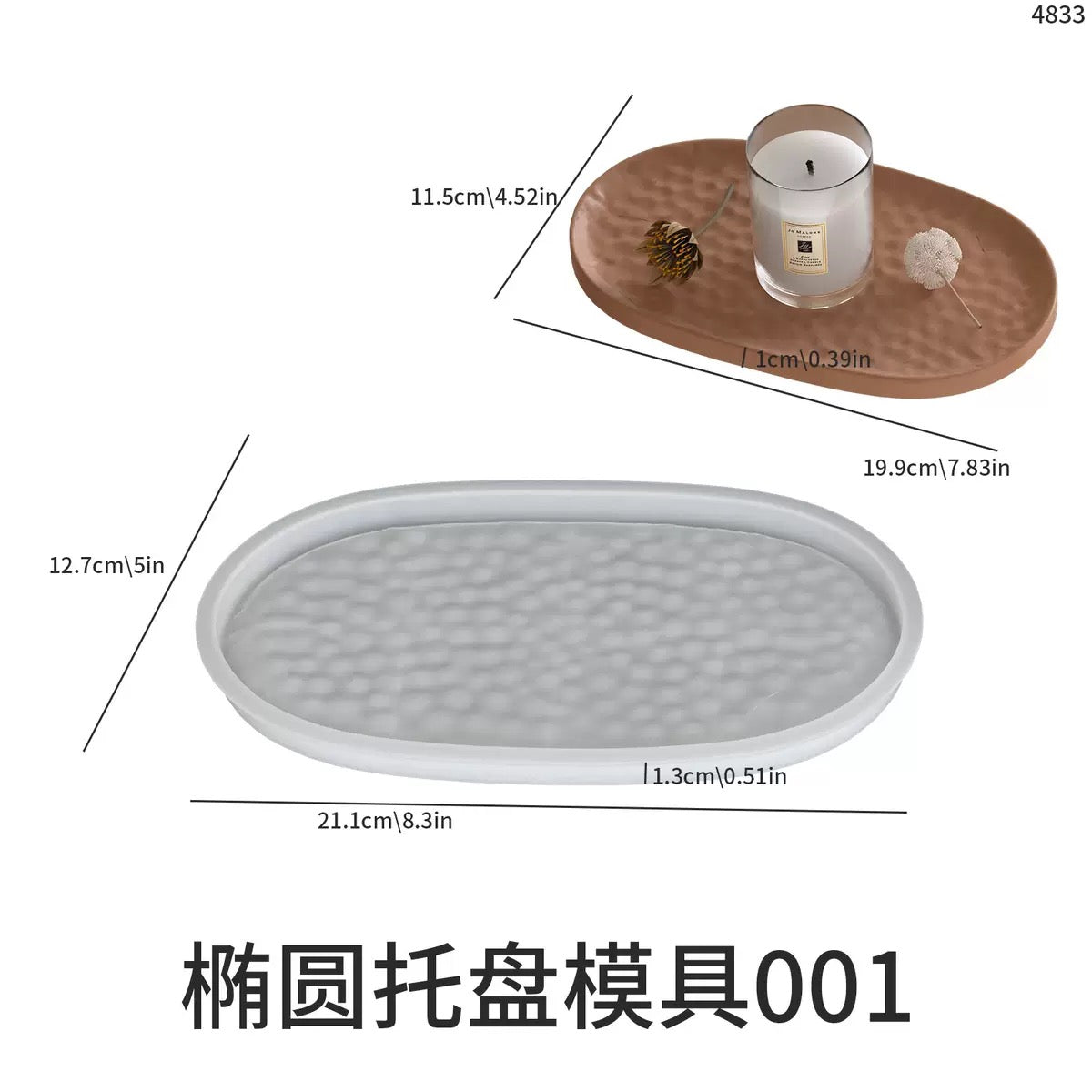 Water Ripple Oval Tray Silicone Mold