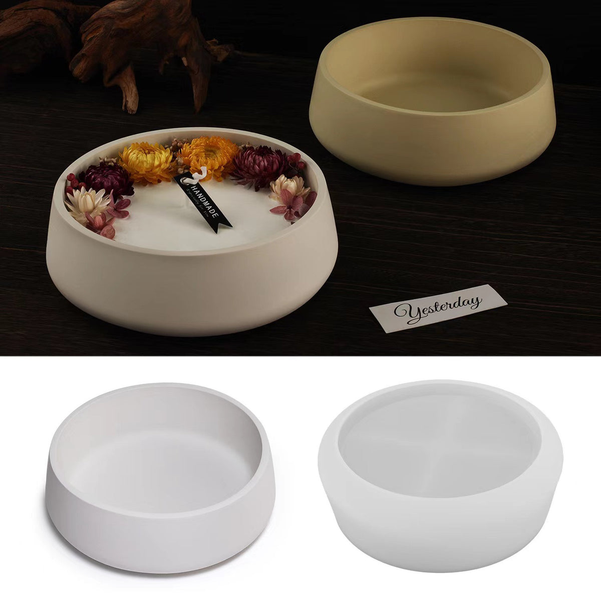 Round Big Candle Jar Silicone Molds g04