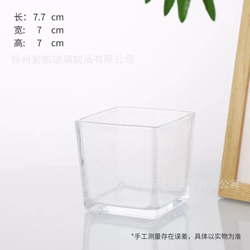 Square Candle Glass Jar