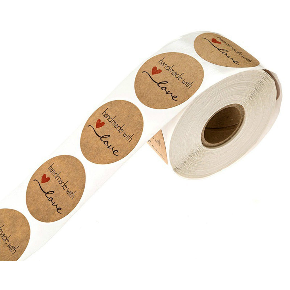Kraft Handmade With Love Sealing Stickers