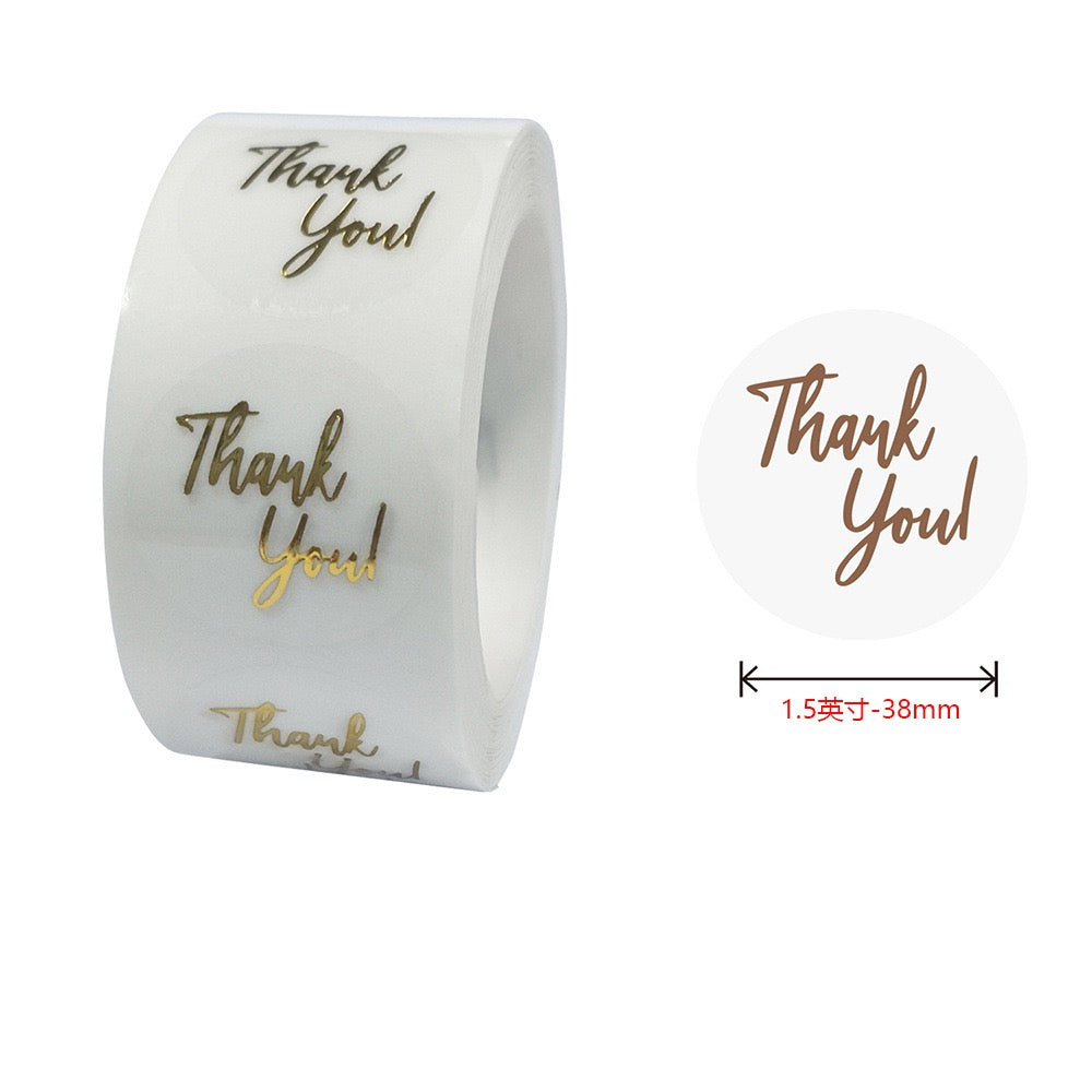 Transparent & Gold Foil Thank You Sealing Stickers