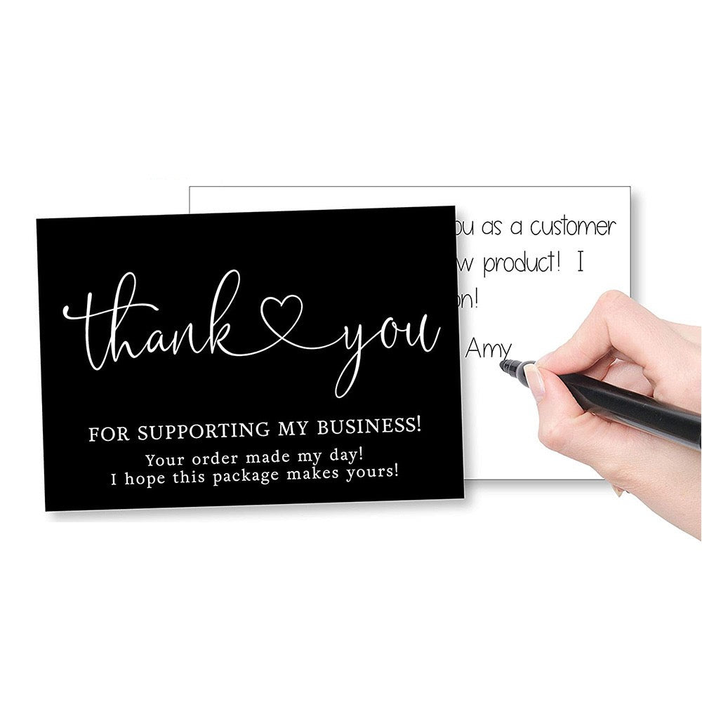 50Pcs Black Thank You Cards j03
