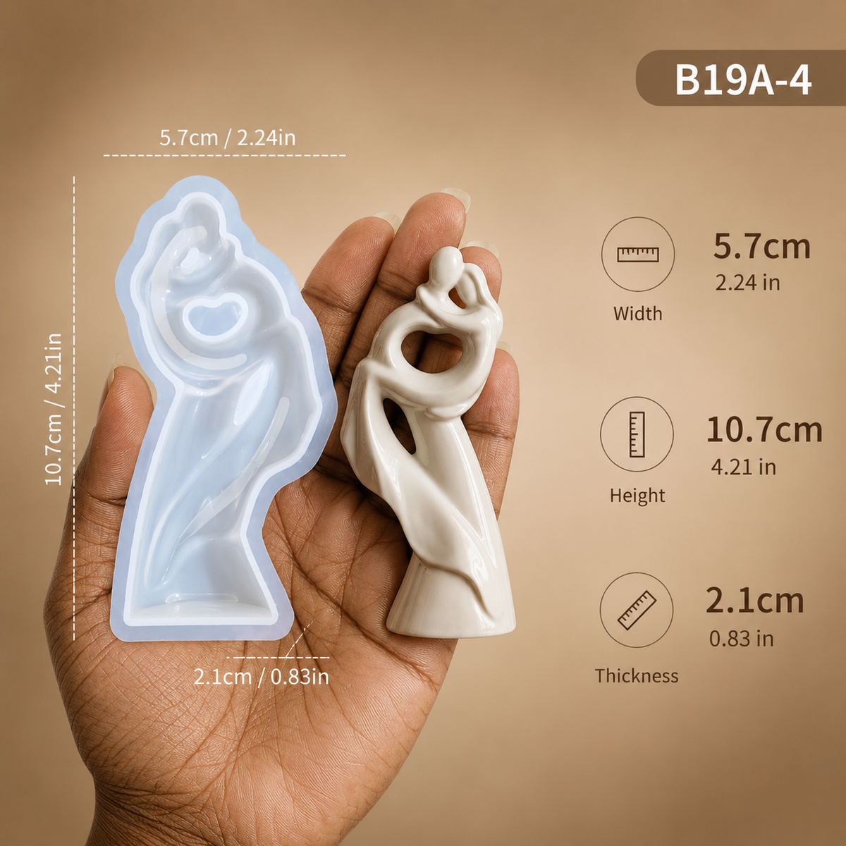 Abstract Couple Figurines Mold
