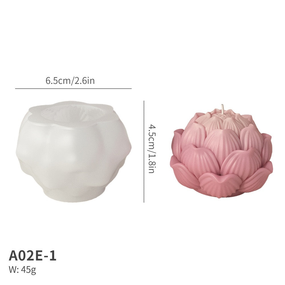 Lotus Flower Candle Silicone Mold h02