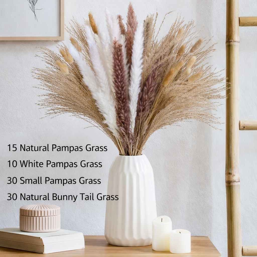 Mixed Natural Pampas Flower Grass