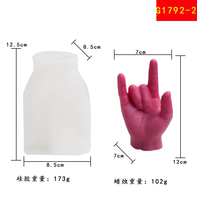 Hand shaped candle silicone mold h015