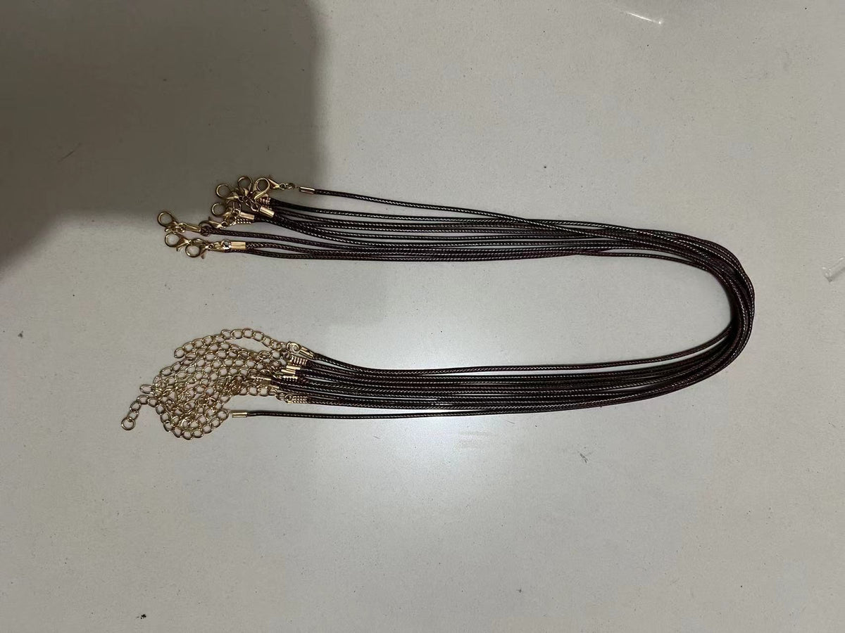 Black Leather Strap Necklace 6h