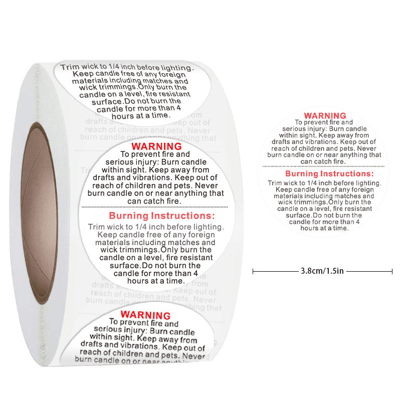 Candle Warning Label j06