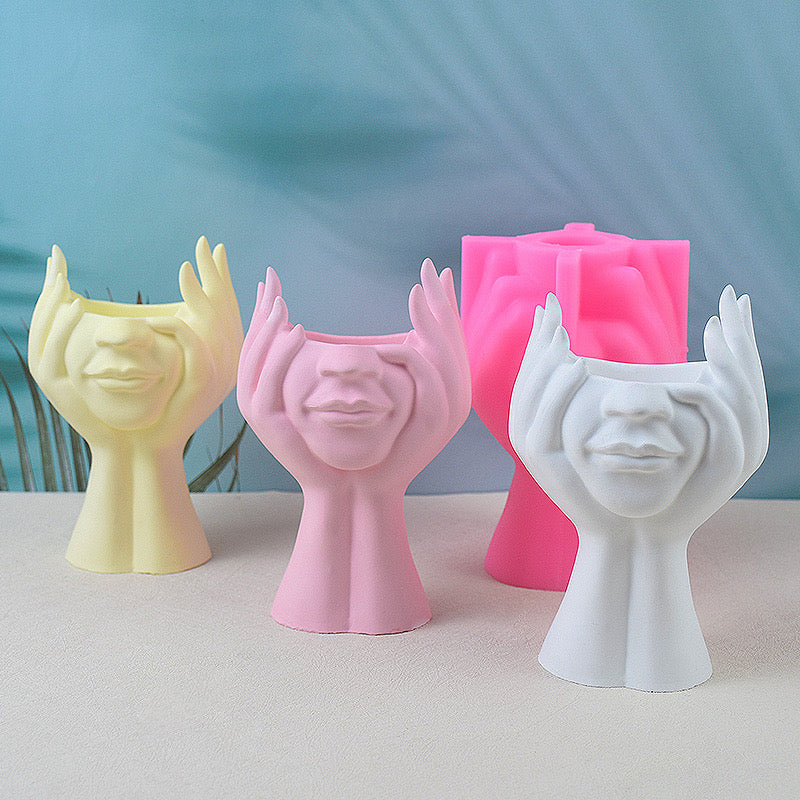 Face Vase Silicone Mold i02