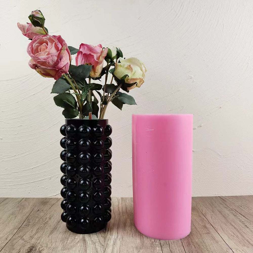 Bubble Cylindrical Silicone Vase Mold i011