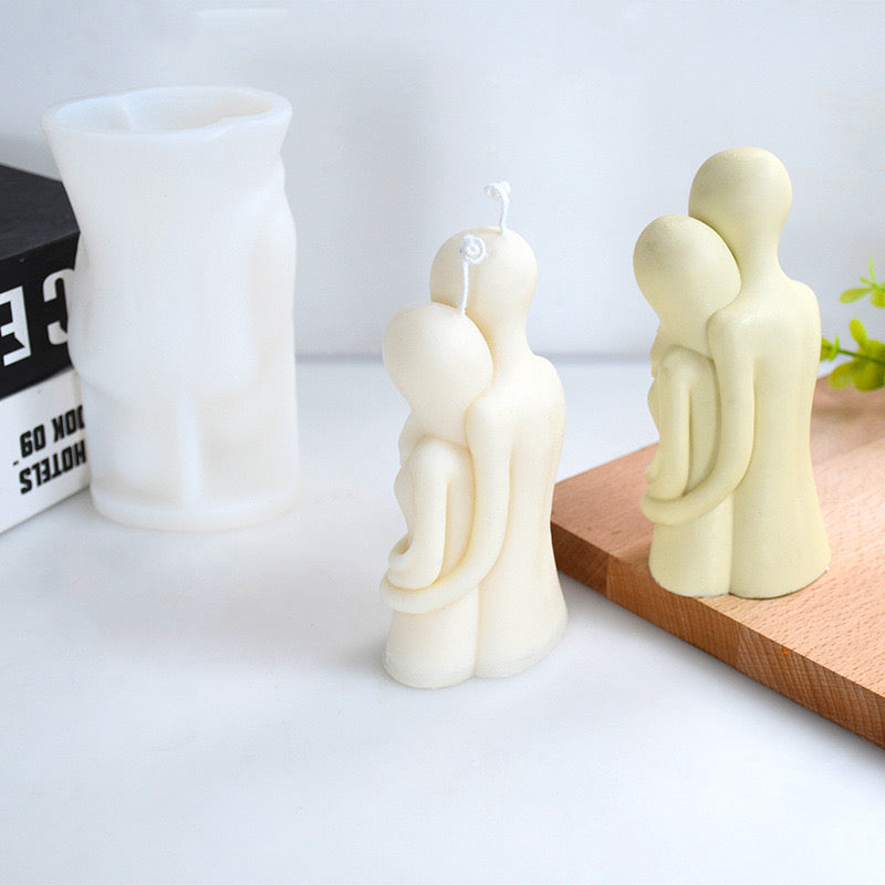 Embracing Couple Candle Silicone Mold h08