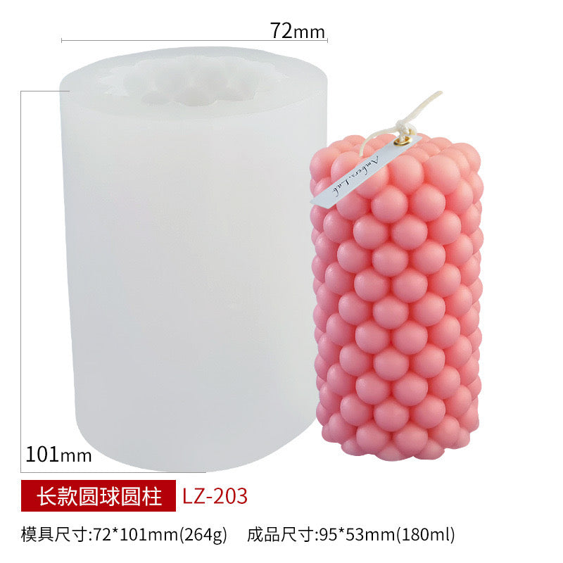 Bubble Cylindrical Candle Silicone Mold h06