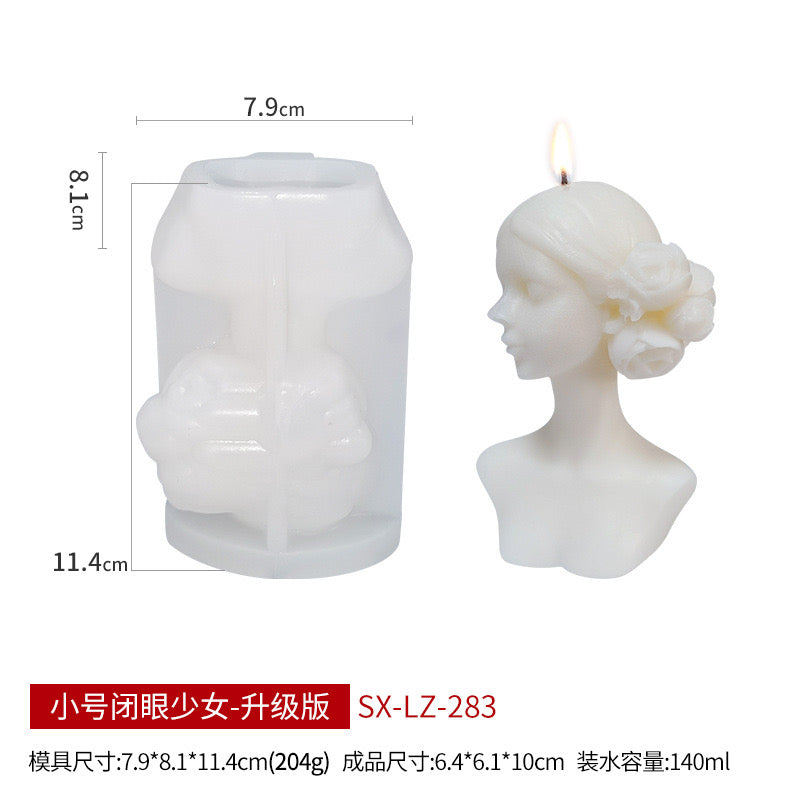 Blindfold Lady Candle Silicone Mold h08
