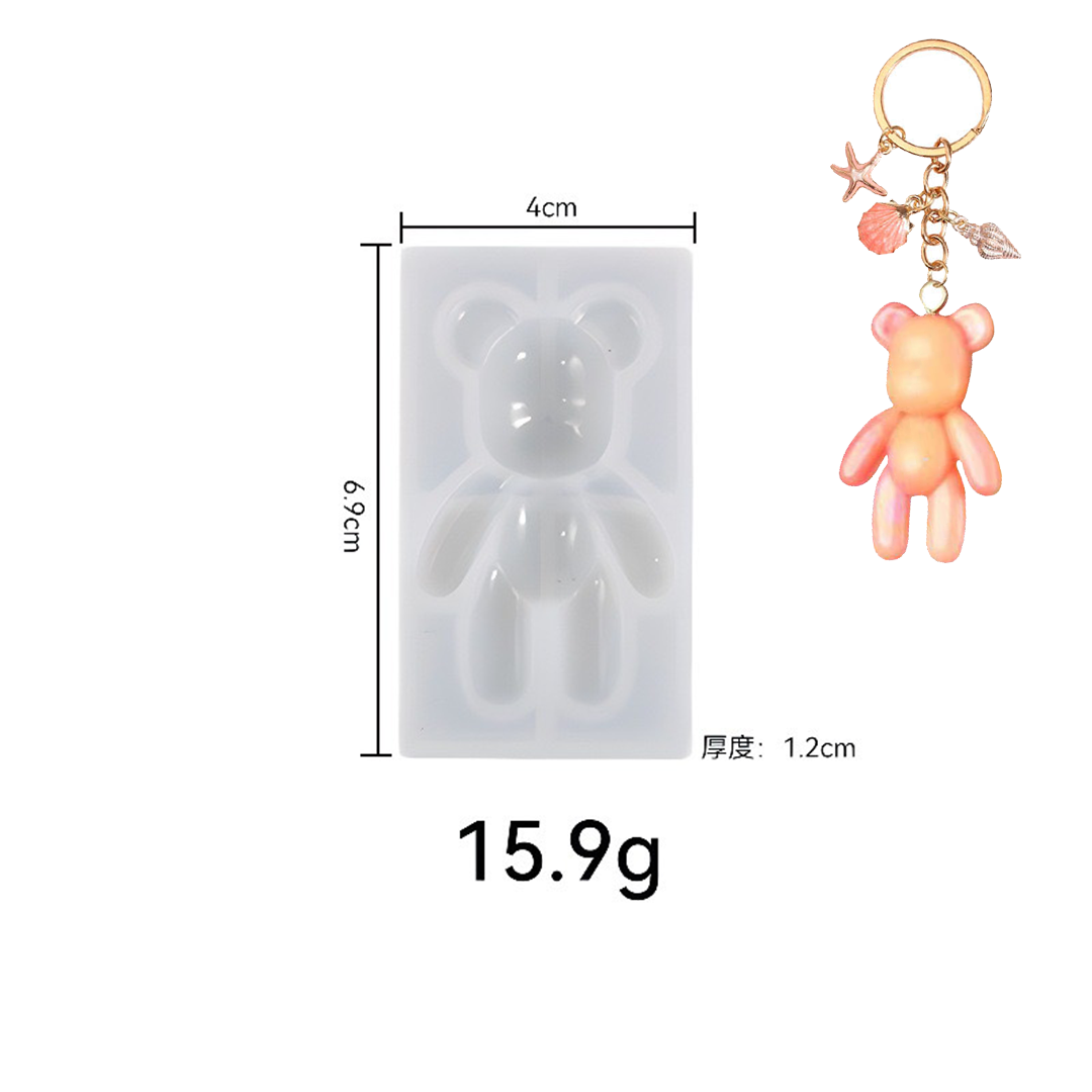 Bear Keychain Silicone Mold a07