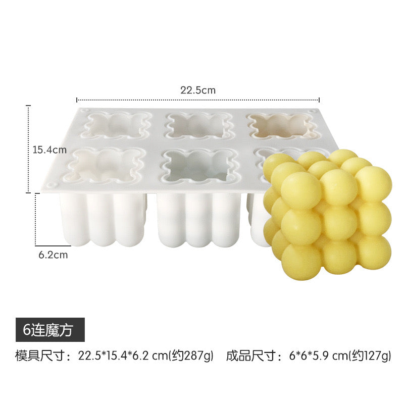 Bubble Cube Candle Silicone Mold h04