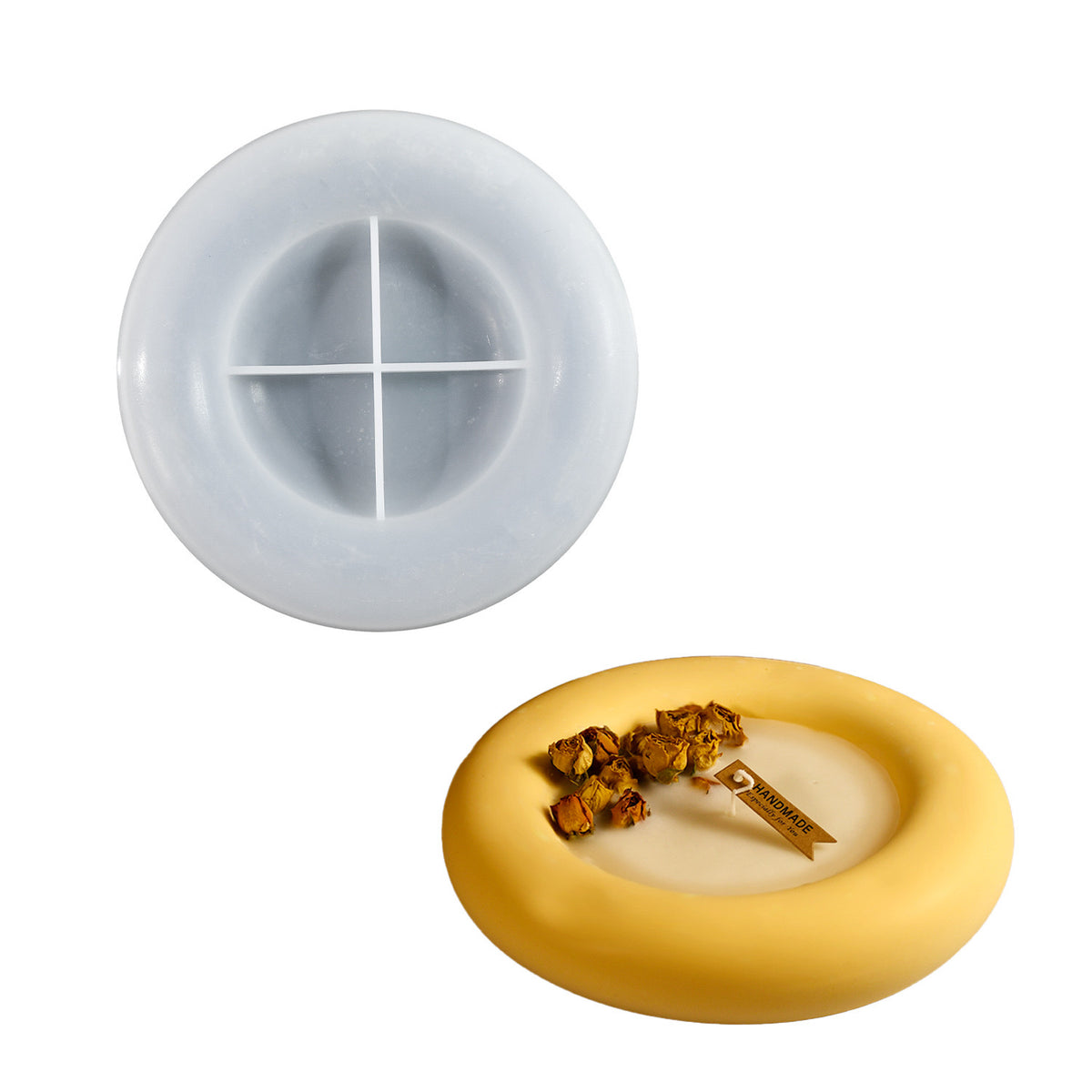 Round Trinket Dish Candle Bowl Mold f02