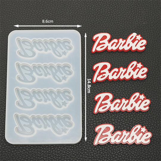 Barbie Text Keychain Silicone Mold a07