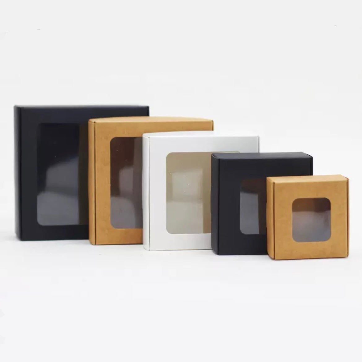 5Pcs Square Box With Pvc Window