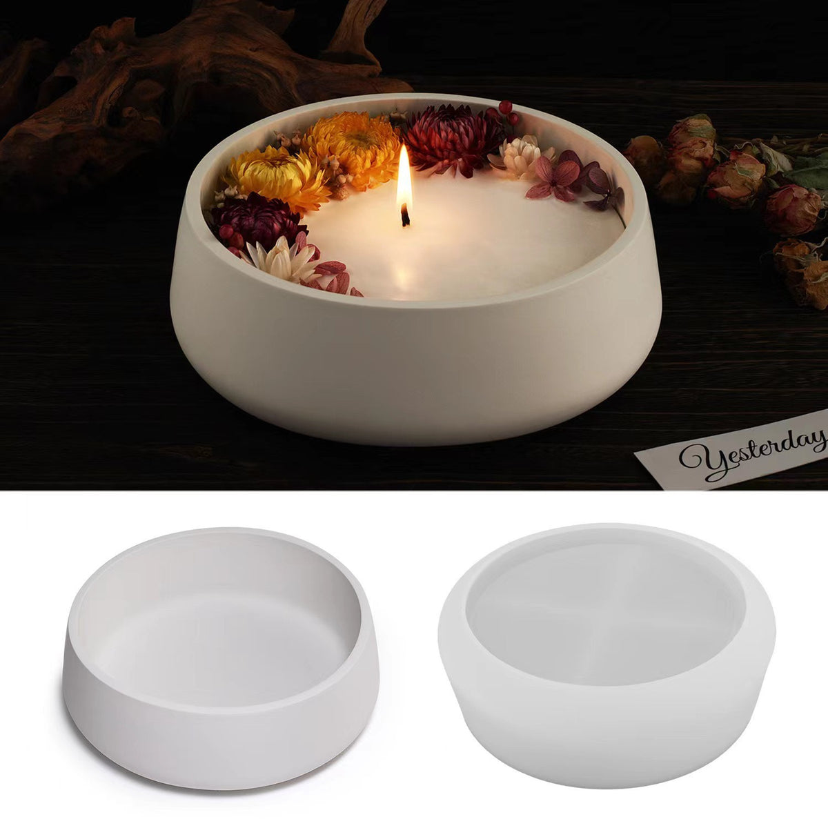 Round Big Candle Jar Silicone Molds g04