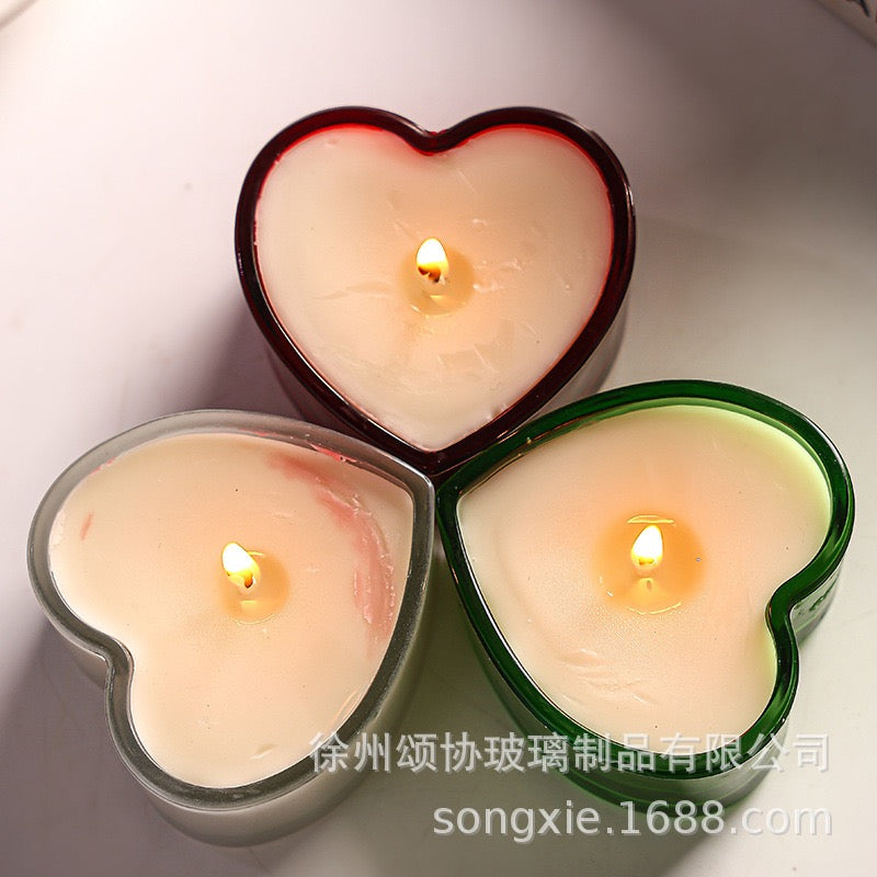 Love/Heart Candle Glass Jar