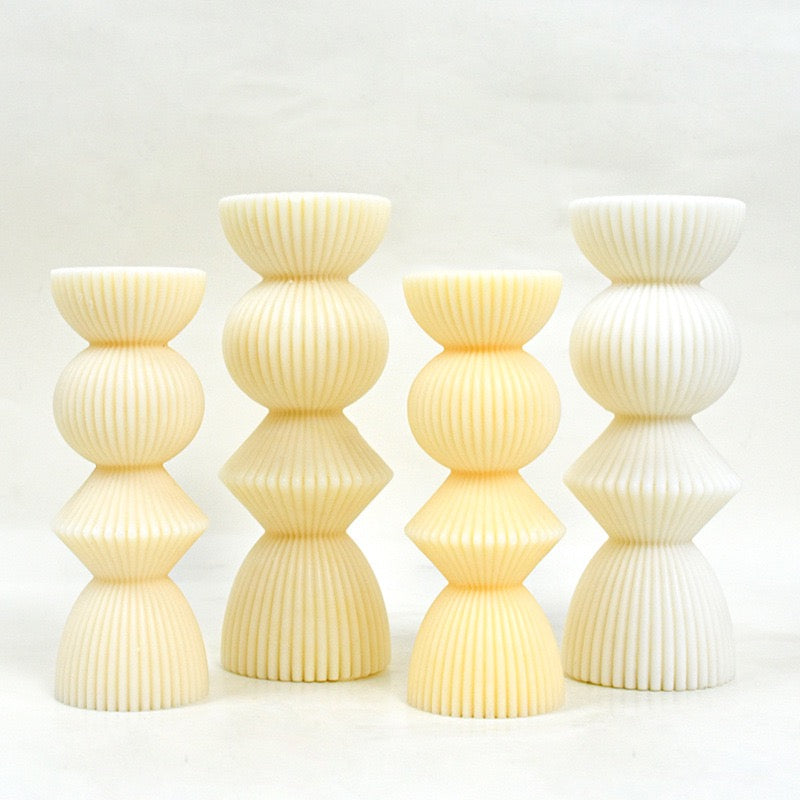 Striped Roman Column Pillar Candle Mold h07