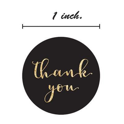Black Thank You Sealing Stickers