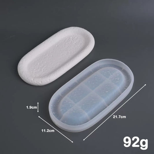 Stone Pattern Candle / Storage Jar Tray Silicone Mold