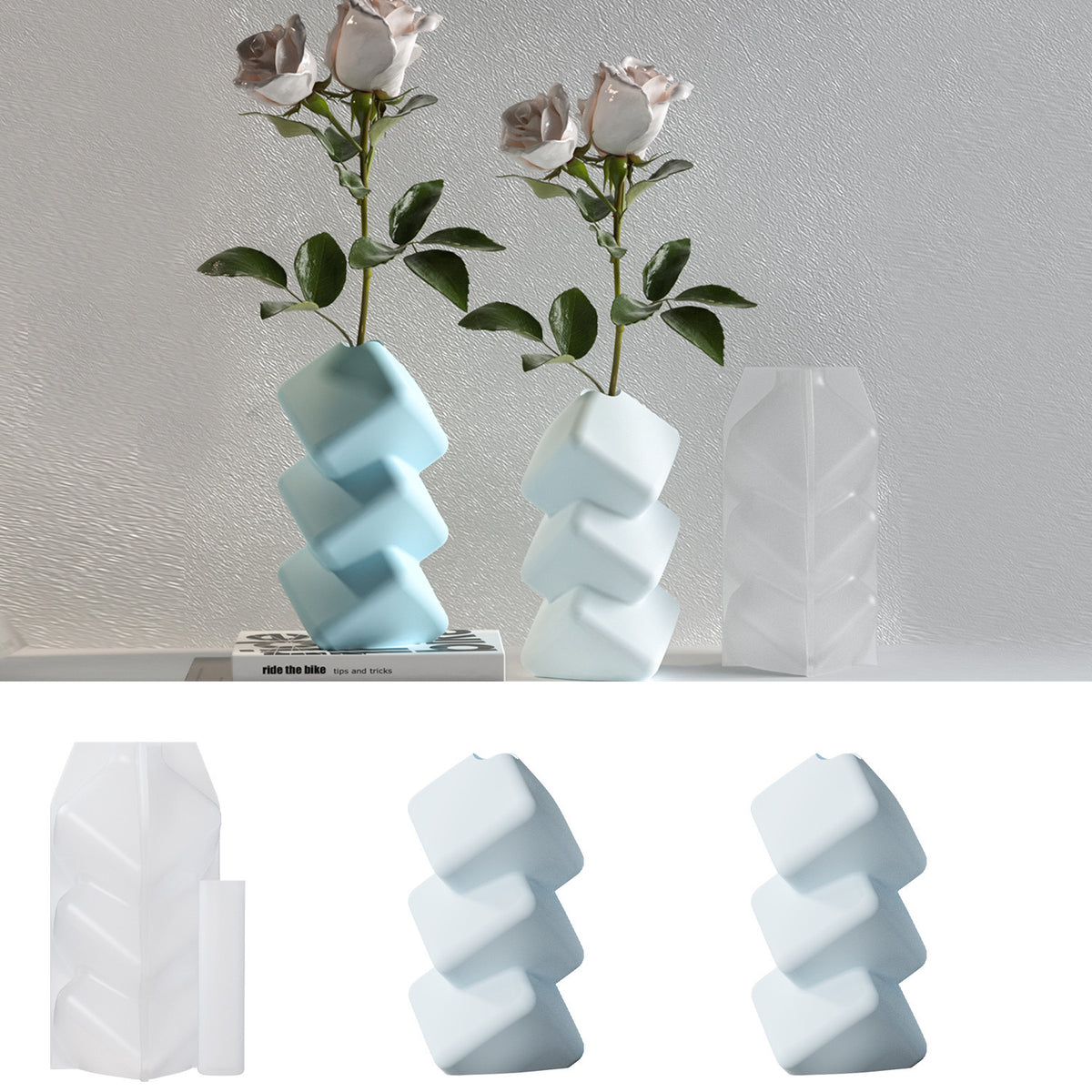 Oblique Block Vase Silicone Mold c012