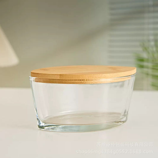 Large Boat Candle Glass Jar + Lid