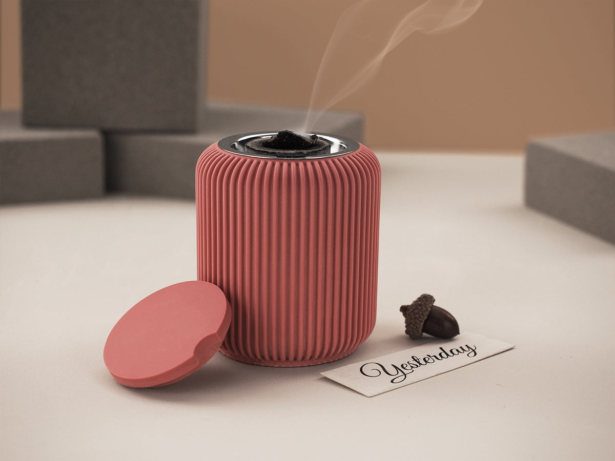 Stripped Jar & Lid Incense Burner Silicone Mold d05