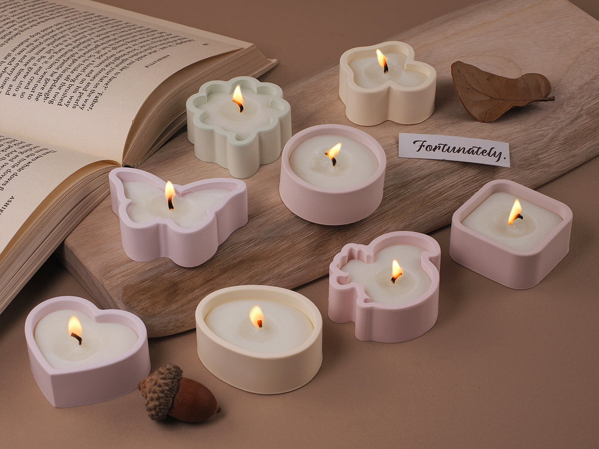 Tea light Candle Jar Silicone Mold a012