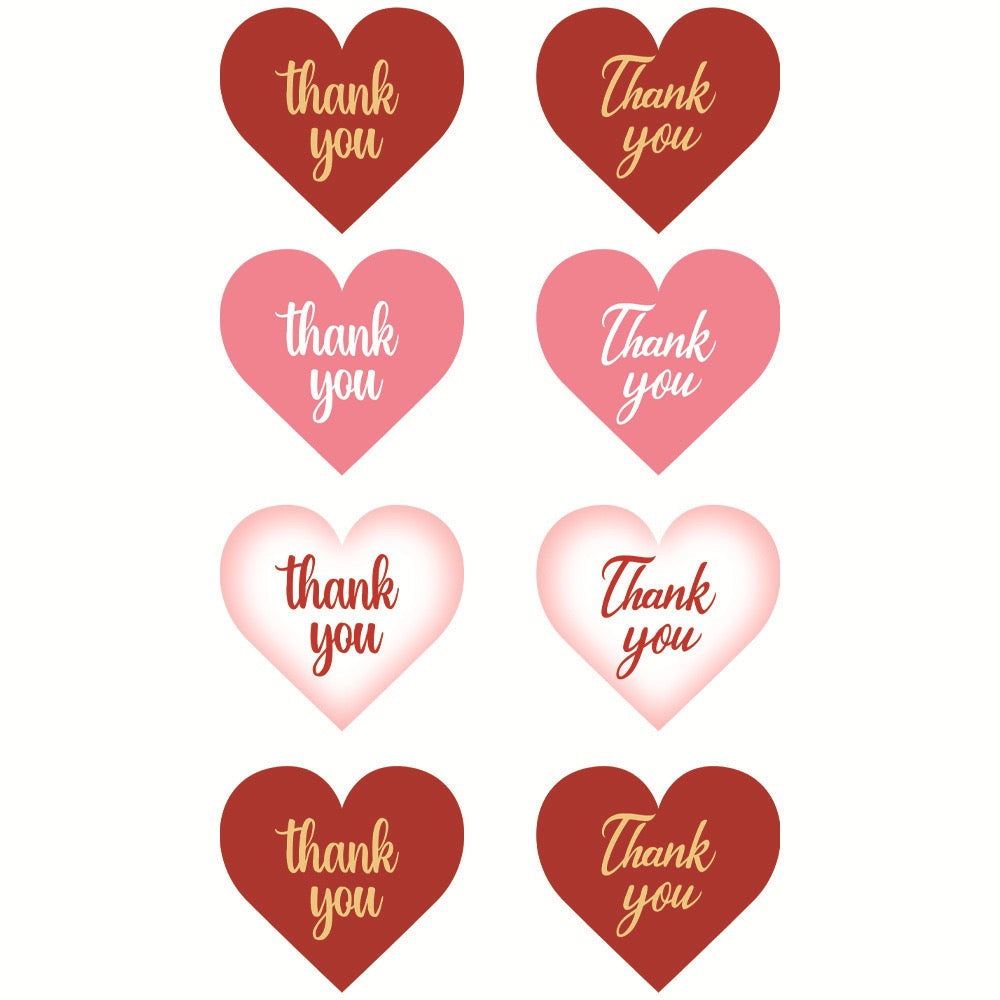 Heart Thank You Sealing Stickers