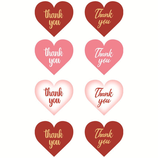 Heart Thank You Sealing Stickers