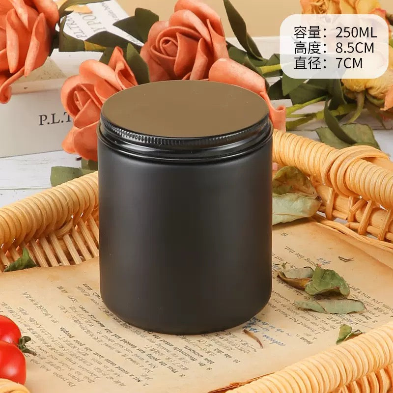 Black Candle Jar Glass Bottle