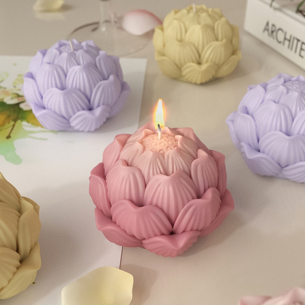Lotus Flower Candle Silicone Mold h02