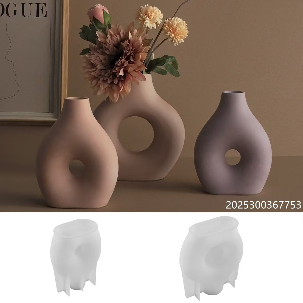 Donut vase silicone mold d015