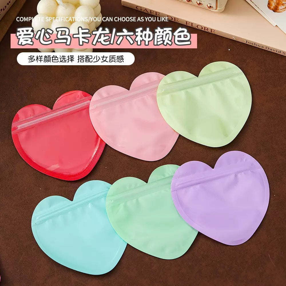 5pcs Color PVC Heart Pouch