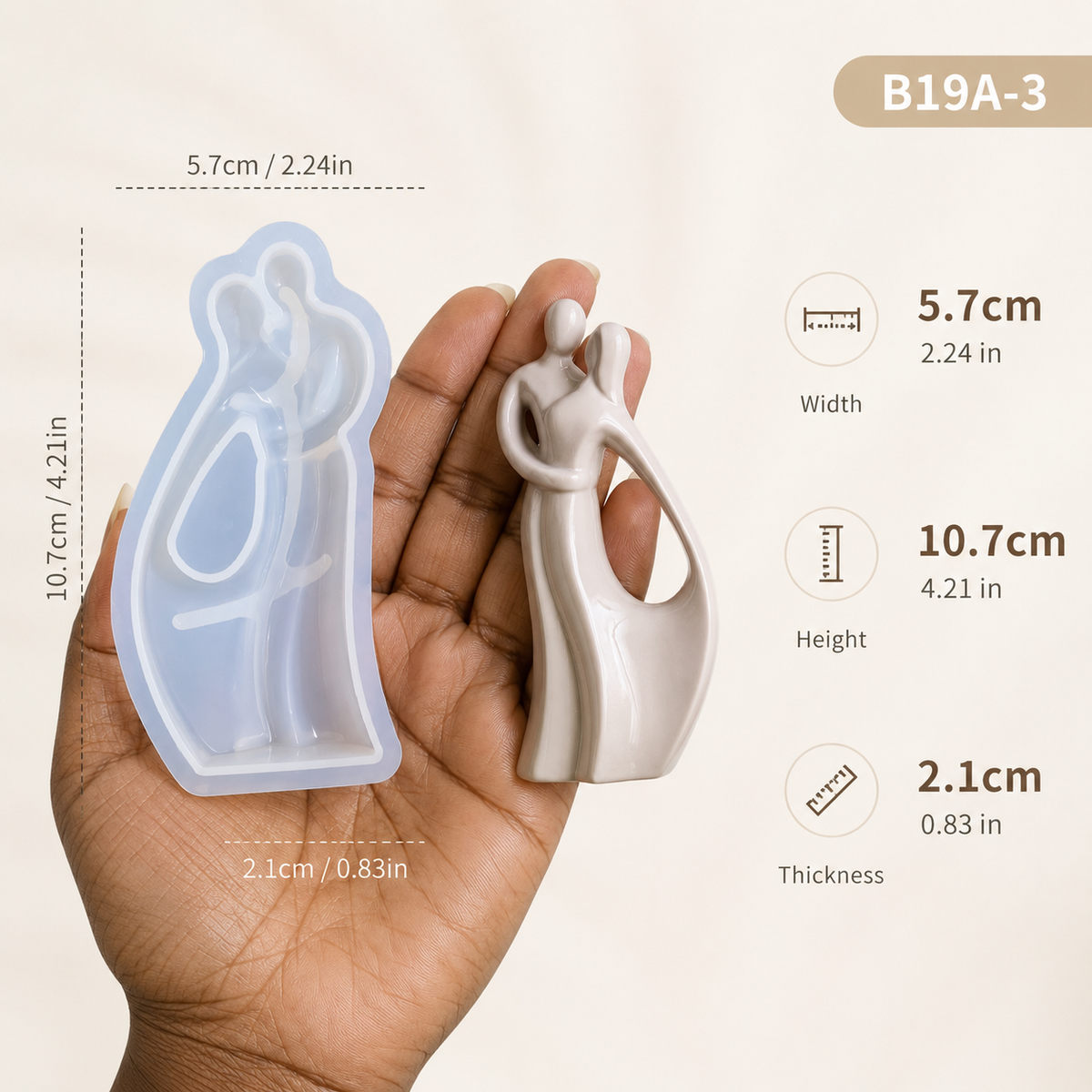 Abstract Couple Figurines Mold