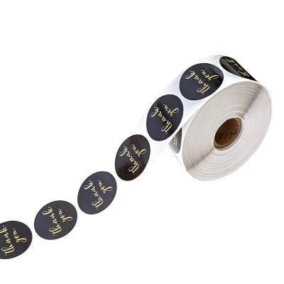 Black Thank You Sealing Stickers