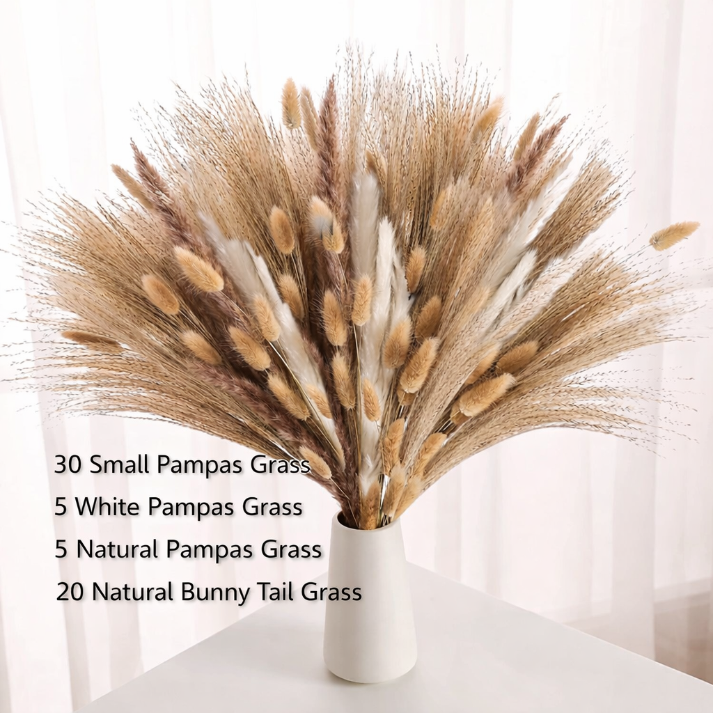 Mixed Natural Pampas Flower Grass
