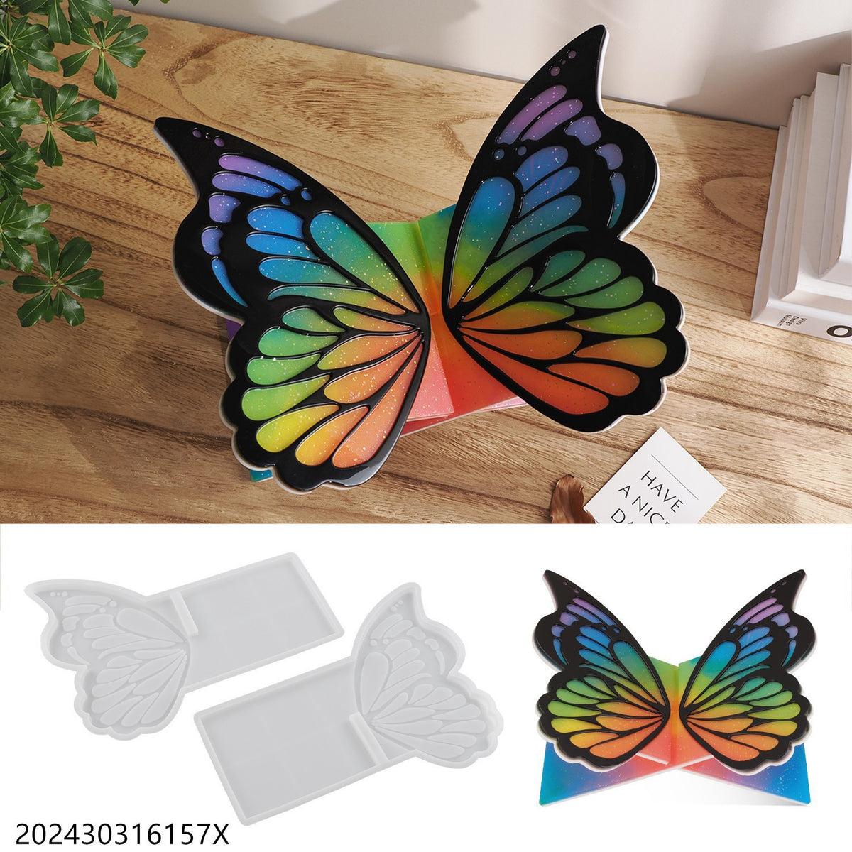 Butterfly Book Stand Holder Silicone Mold a09
