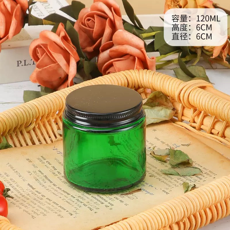 Green Candle Jar Glass Bottle