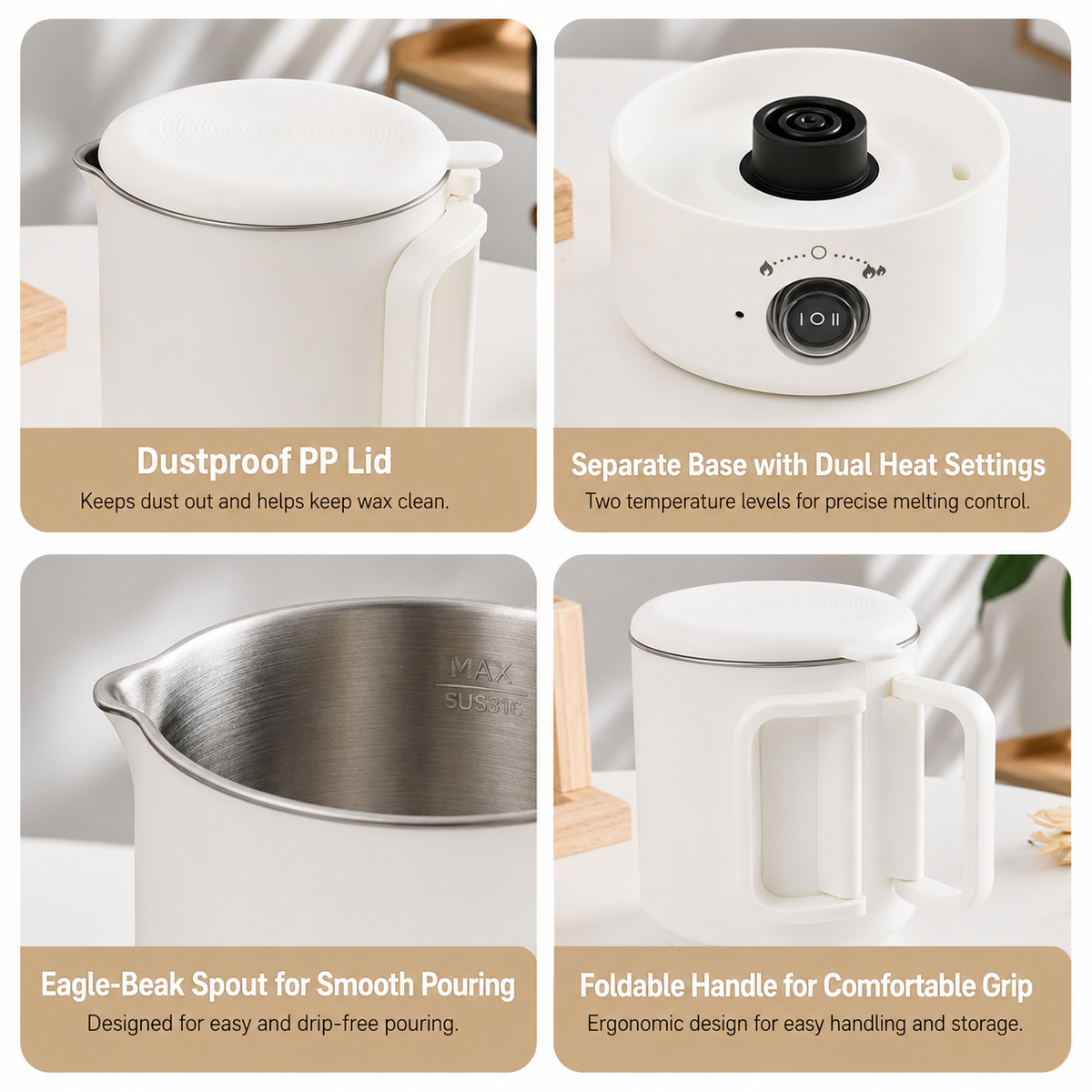 800ML Mini Electric Wax Melting Pot