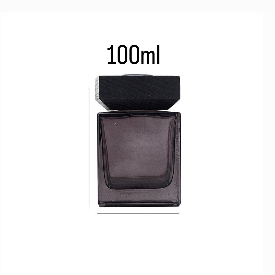 Black Cube Diffuser Glass Bottle/Jar + Wooden Cover